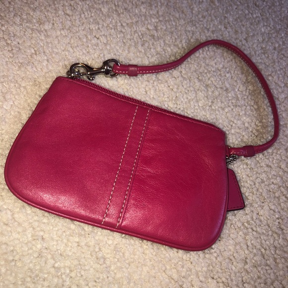 Small Pink Coach Wristlet - Picture 3 of 6